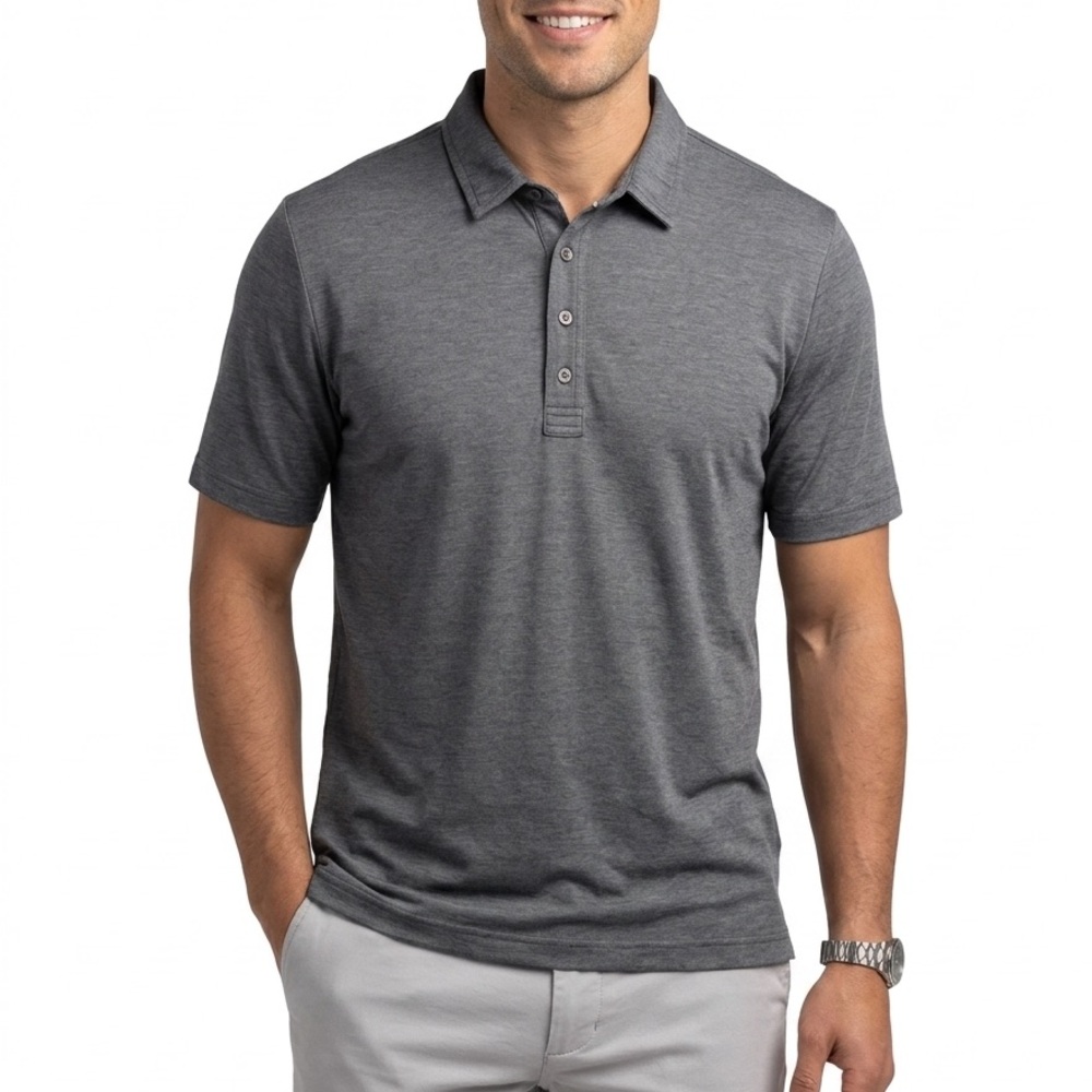 Travis Mathew Heather Gray Performance Polo Shirt Men’s Large Golf Casual